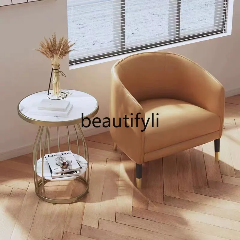 

Hotel Modern Minimalist Lounge Area Meeting Guest Leisure Chair Single Sofa Chair Nordic Balcony Light Luxury Small Sofa