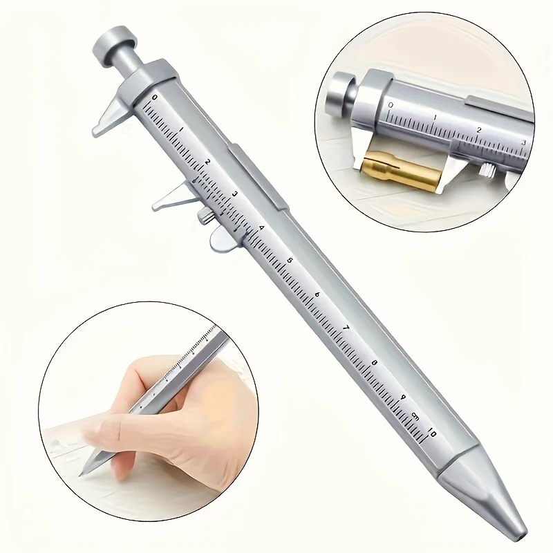 2pcs Digital Caliper Pens with Metric Scale 0.0 to 3.94 Inches, 0.1mm Accuracy Multifunctional Measuring Tool Alloy Construction