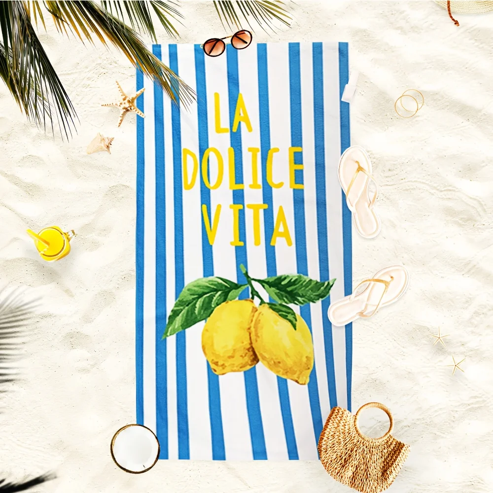 Microfiber Beach Towel Exquisite Prints Thin Quick Dry Absorbent Oversized Towel for Beach Swimming Camping Yoga Bath Sports