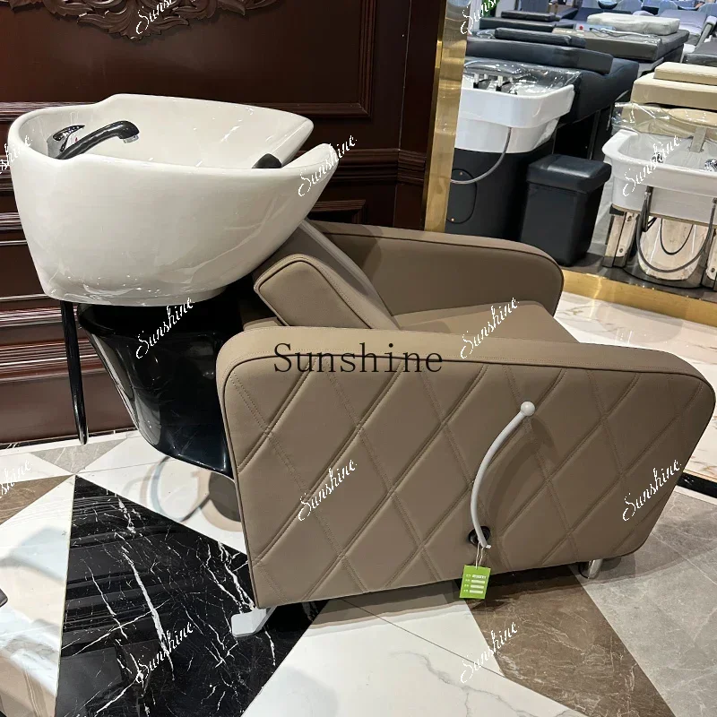 Sitting Shampoo Chair Barber Shop Massage Bed Simple Hair Salon Special Japanese Semi-reclining TF