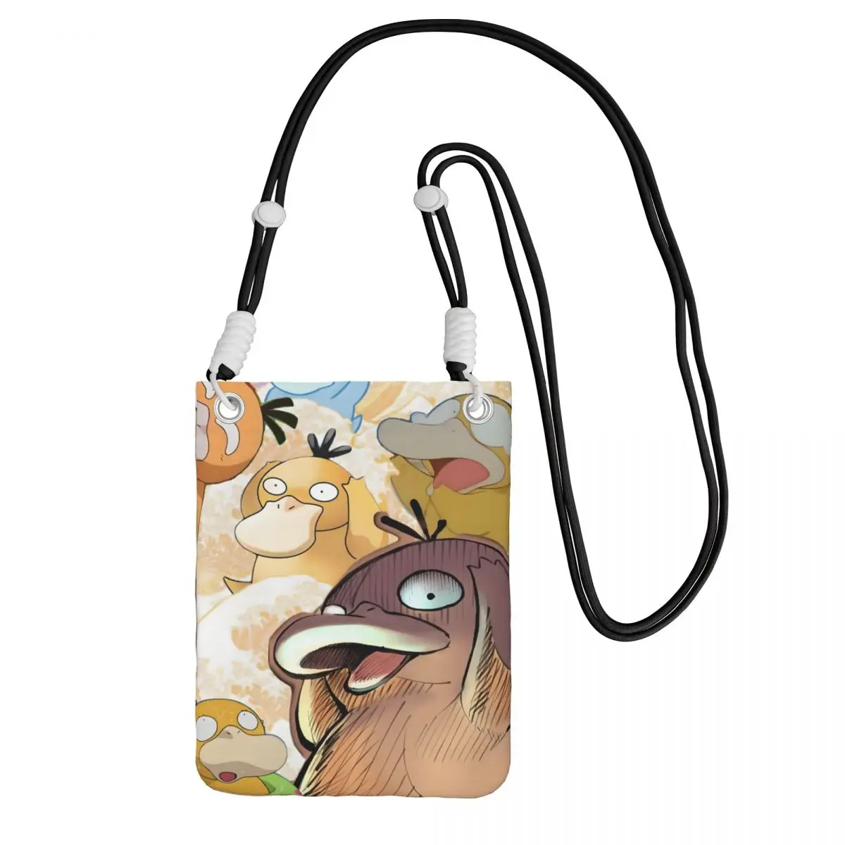 

Custom Casual P-Psyducks Mobile Phone Bag Women Men Animated Film Shoulder Crossbody Bag Shopping Adjustable Length