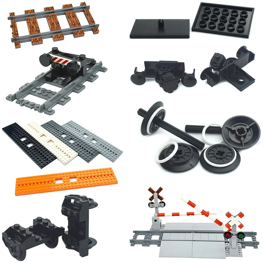 Acessórios de trem técnico peças de pista de roda cerca multi pf funções de energia ferramenta modelo de motor leduo bloco de construção 74784 91994