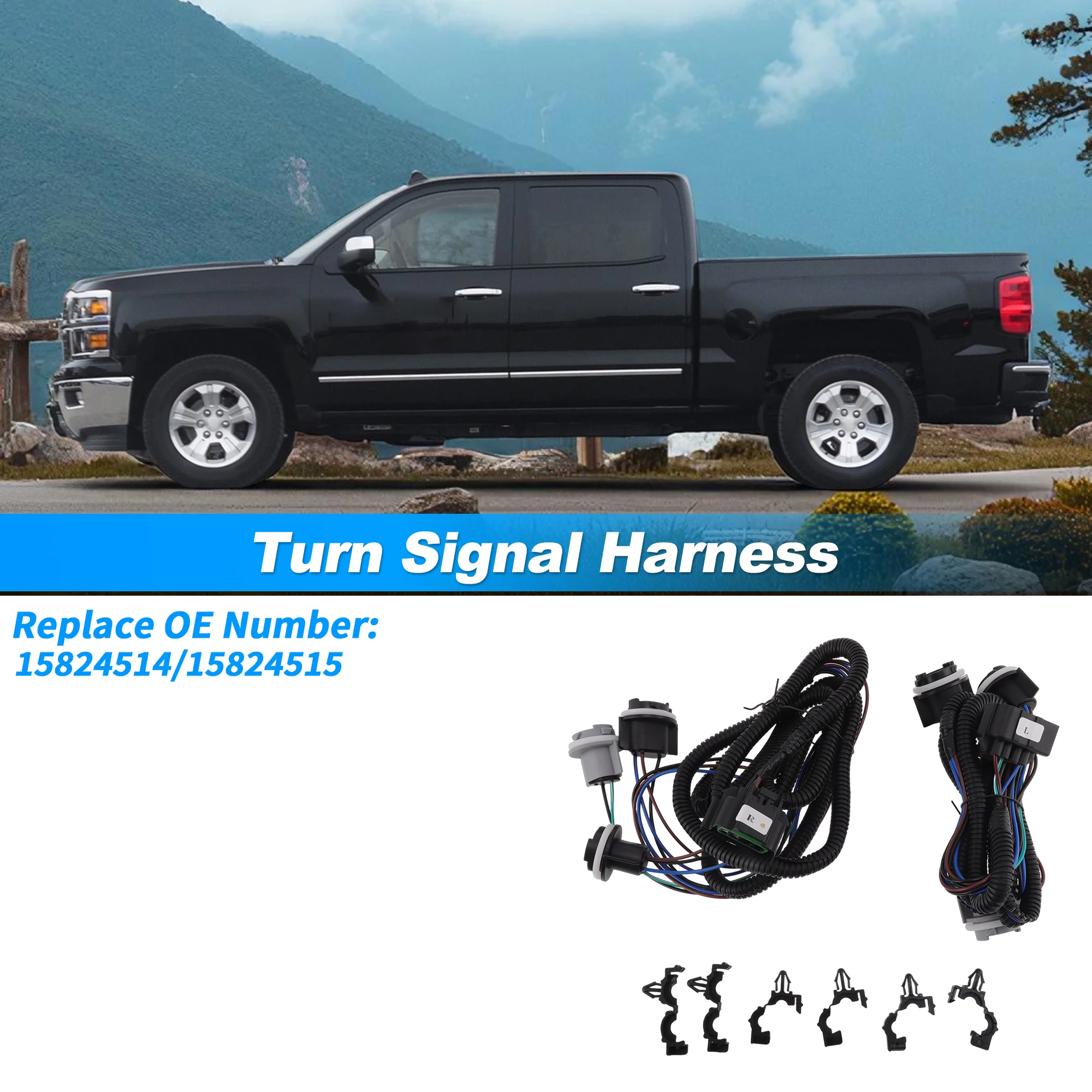 UXCELL 15824514 Tail Socket Wiring for Chevrolet Silverado 1500 2007-2014 1 Set