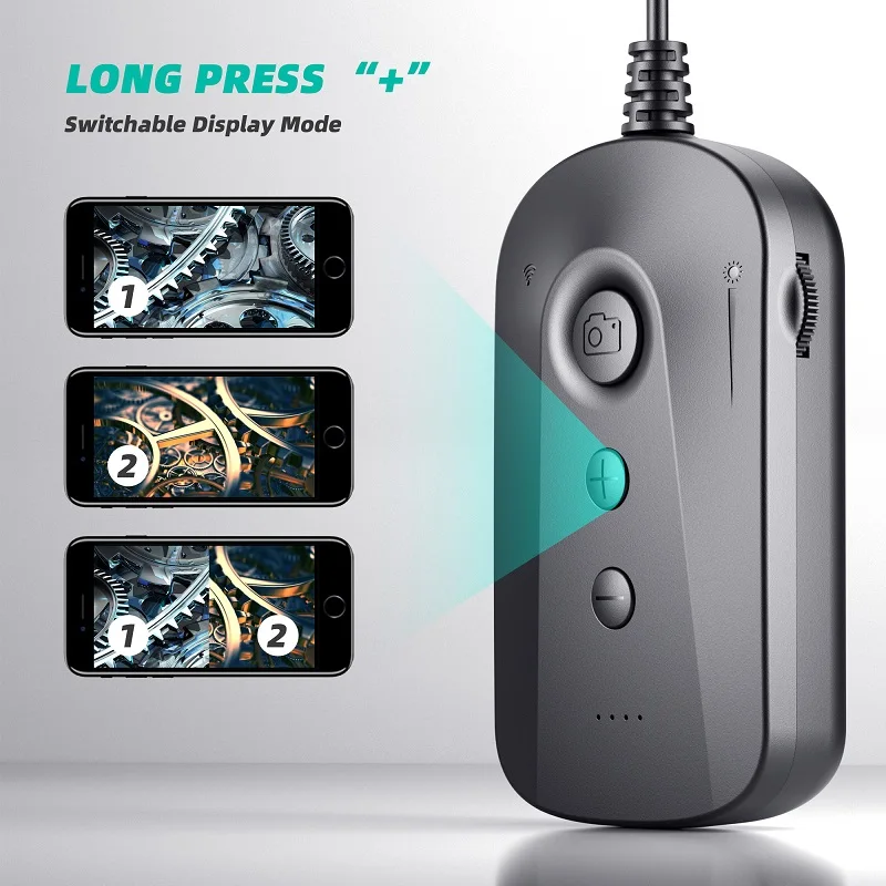 VISHRT Wifi Endoscope Camera for Android iPhone Dual Triple Lens Rigid Cable 1080P HD Waterproof Inspection Borescope Camera