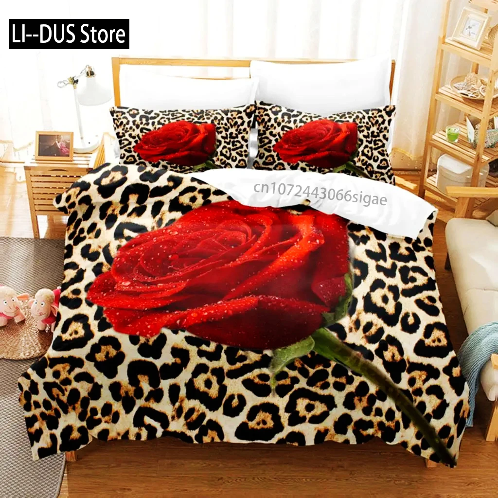 Red Roses Duvet Cover Set Queen Size King Full 3D Bedding Sets Flower Pillowcase Quilt Linens Single Double Bed 240x220 260x240