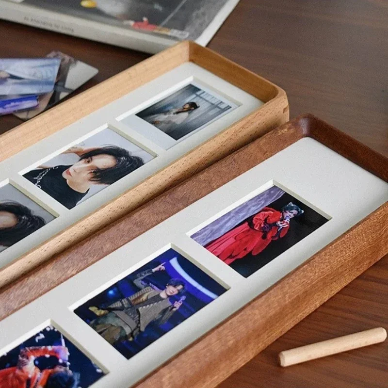 Solid Wood Picture Frame Long Round Corner Display Stand for DIY Triptych Collage Photo Frame for Wedding Creative Home Decor