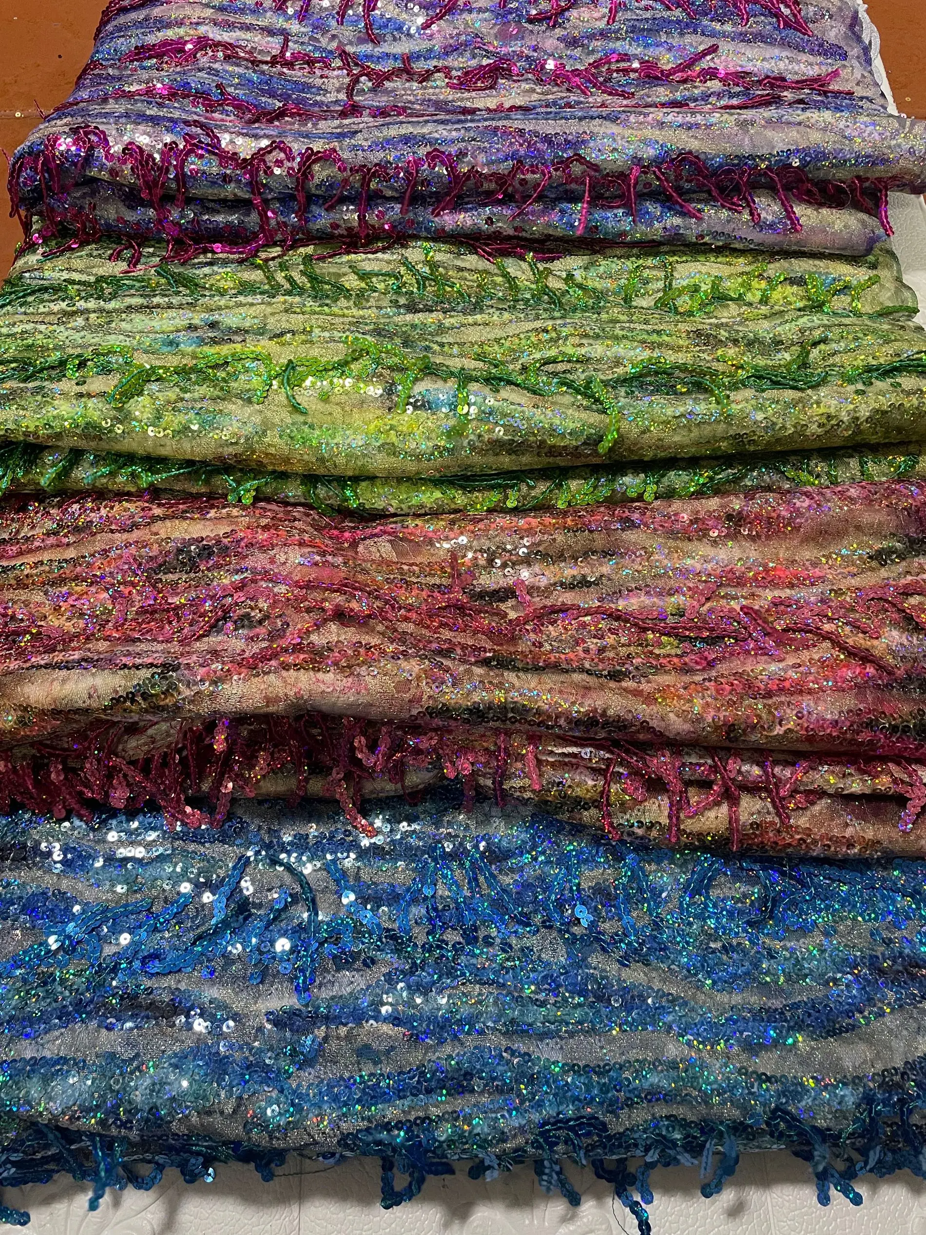 قماش دانتيل للمرأة الأفريقية لملحقات مواد الخياطة 2025 أقمشة أفريقية فاخرة شرابة ترتر Asoebi فستان حفلة ذاتي الصنع 1411 #4