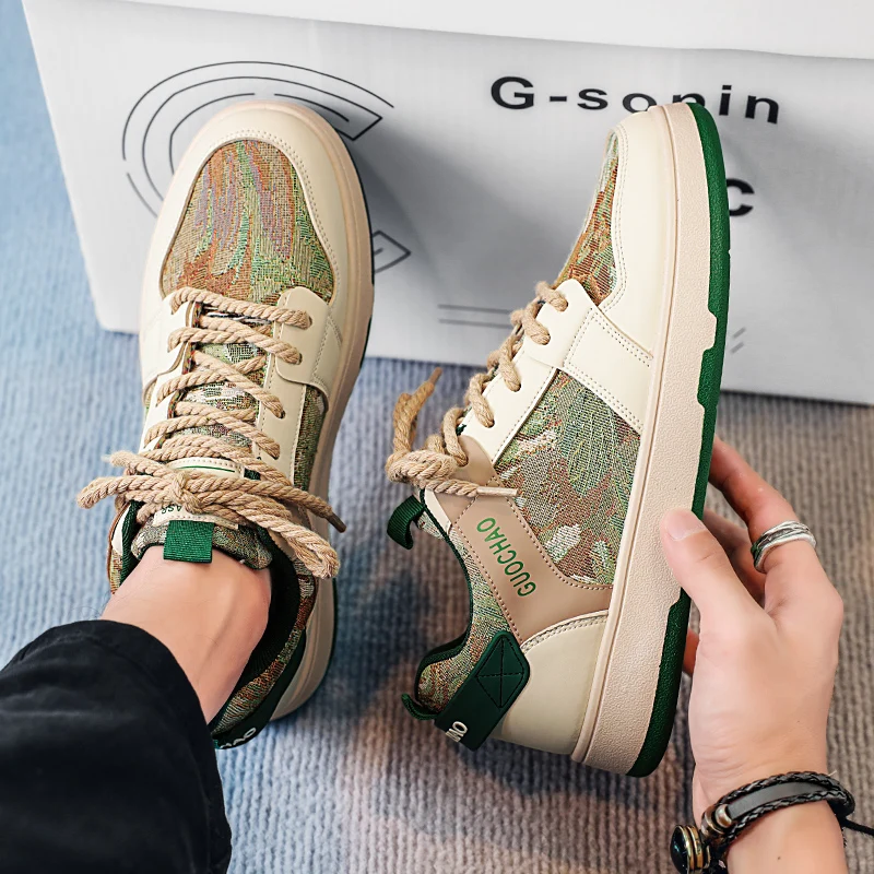 

Новые популярные нишевые шнурки в стиле ретро из пеньковой веревки с креативным дизайном, прочные, модные, модные и универсальные мужские туфли для доски