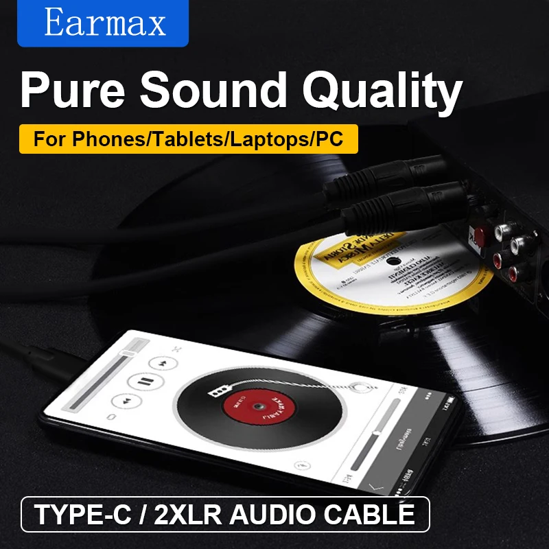 USB-C to Dual XLR 3-pin TYPE-C Cable is For Audio Speakers Amplifiers  Mobile Mixing Consoles Laptops IPads and Phones