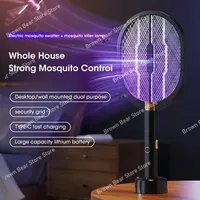 2025 Upgraded 3000V Electric Mosquito Racket With Purple Killer Lamp TYPE-C Rechargeable Bug Zappers Fly Swatter
