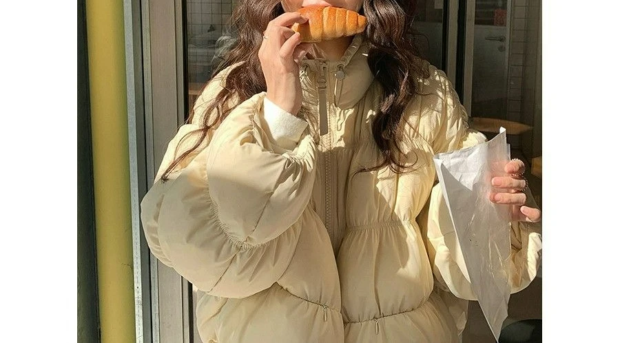 디자인 센스 스탠드업 칼라 따뜻한 재킷 여성용 겨울 신상 다용도 캐주얼 루즈핏 솜 패딩 의류