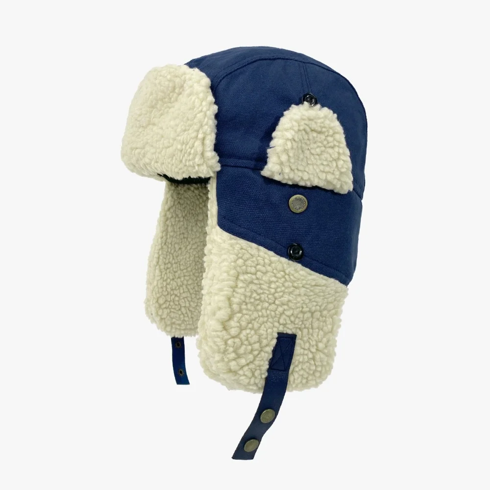 Fall/Winter Lambswool Fashion Cotton Hat: Warm, Windproof, and Ear-Protecting; Stylish Casual Aviator Hat
