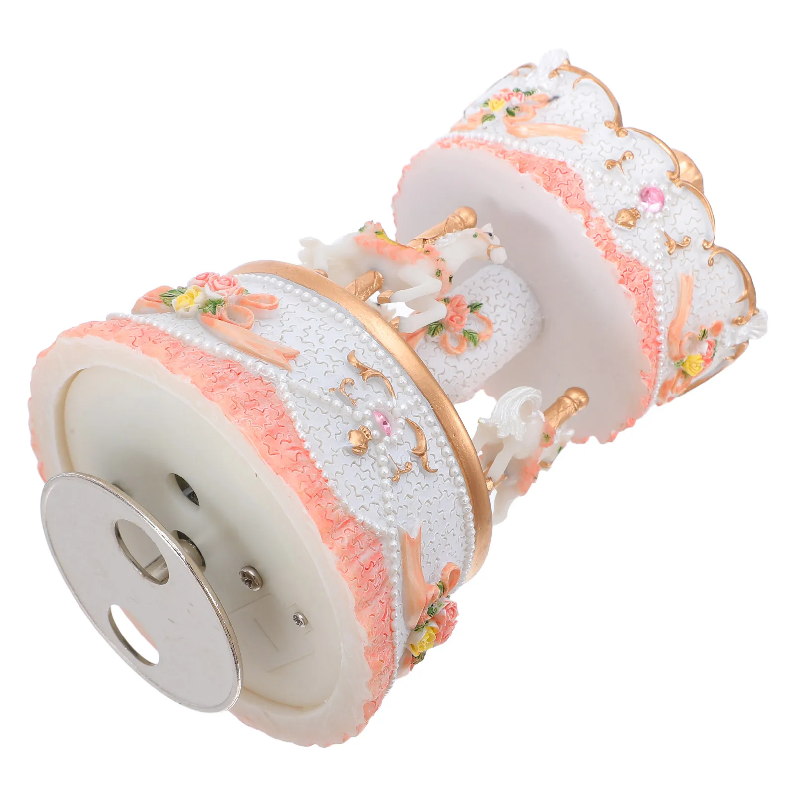 

Rotating Carousel Music Box Vintage 3-Horse Resin Wind Up Color Changing LED Light Musical Box Christmas Birthday Holiday Table