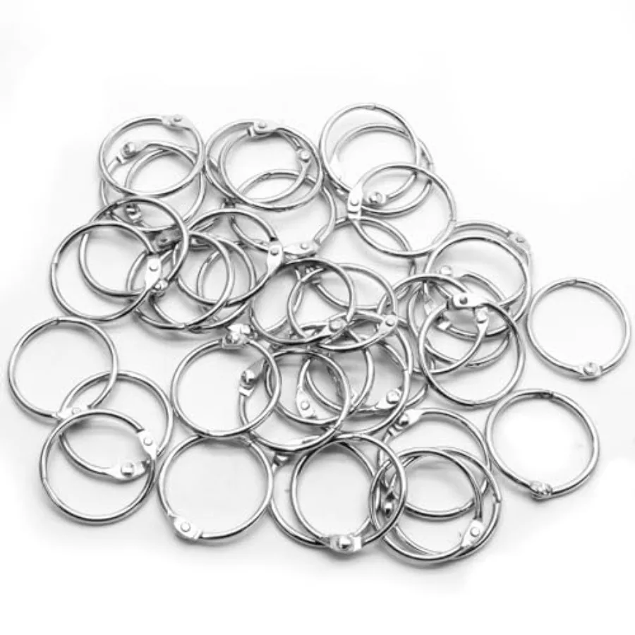 

Loose 50 Pack Leaf Binder Rings 1 Inch Office Metal Book Rings Nickel Plated Steel Key Rings Index Card Rings Silver for School