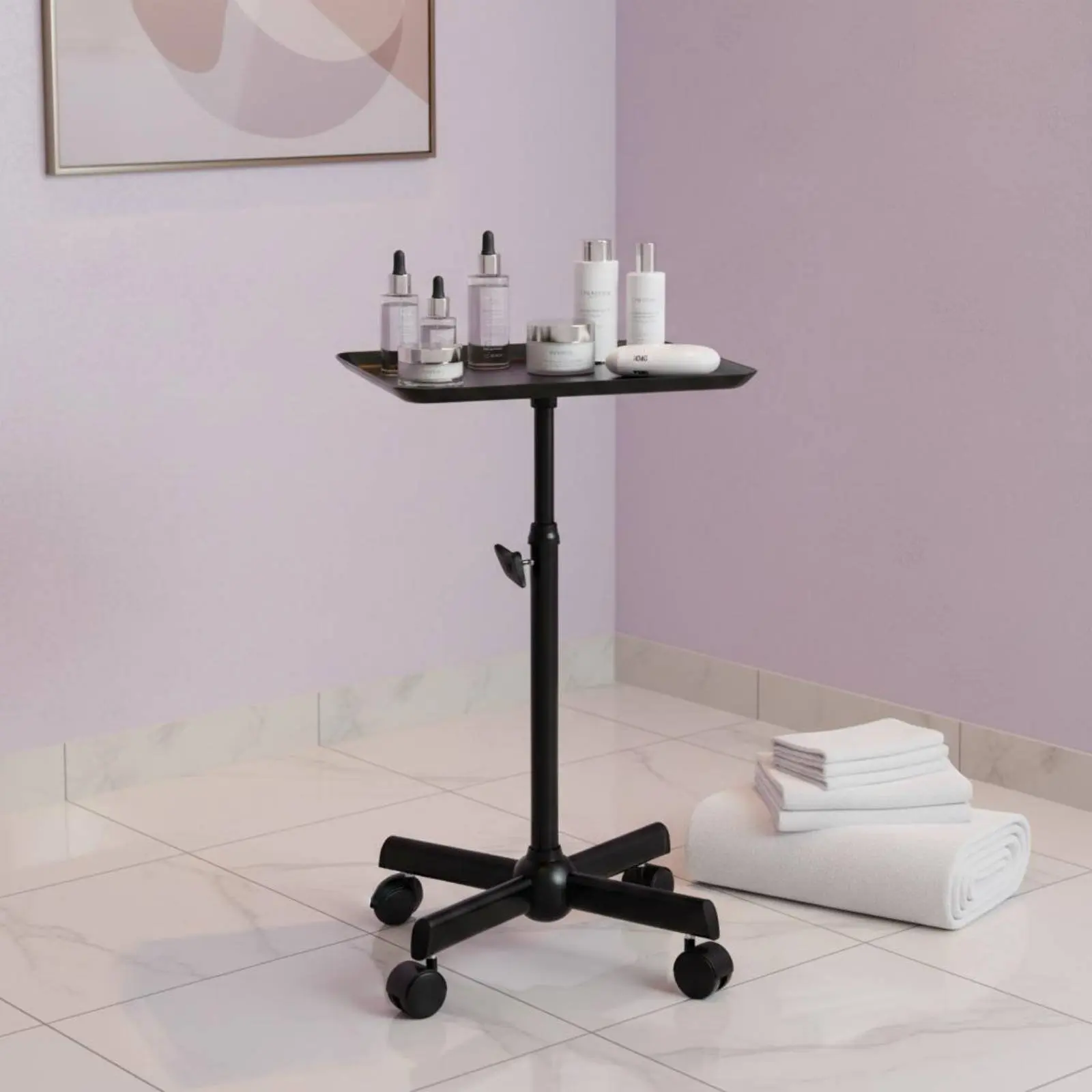height-adjustable-salon-tray-multi-purpose-height-adjustable-tray-trolley-beauty-trolley-stand-anti-fall-rim-beauty-trolley