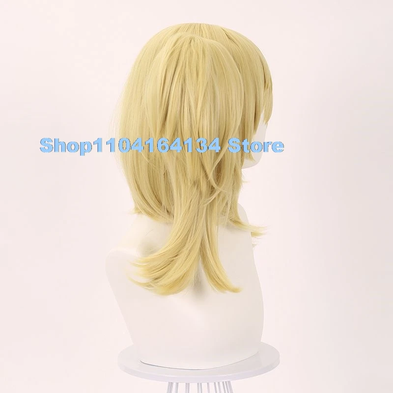 Zenless zona zero burnice branco cosplay peruca loira cabelo curto duplo rabo de cavalo resistente ao calor cabelo sintético para mulher dia das bruxas