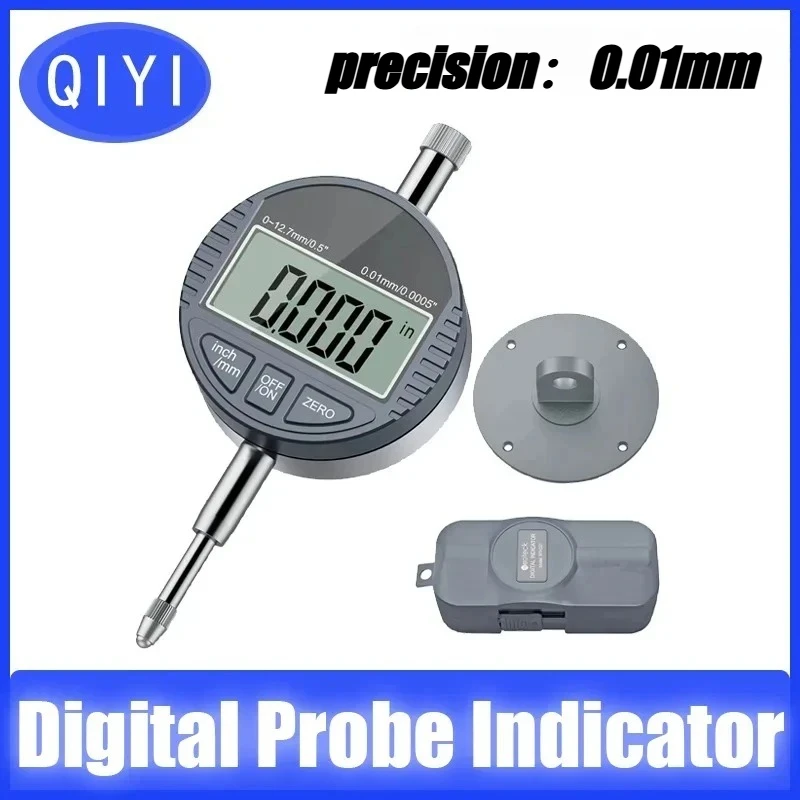 QIYI Digital Probe Indicator Dial Test Gauge Measuring Range 0.01-12.7mm Dial Test Indicators Electronic Indicator Gauge Test