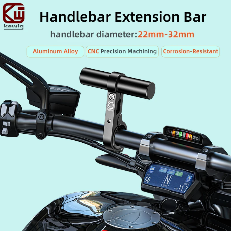 Kewig H4 Motorcycle Handlebar Extender Bicycle Aluminum Alloy Handlebar Extension Bar Scooter Handlebar Extender Rack Parts