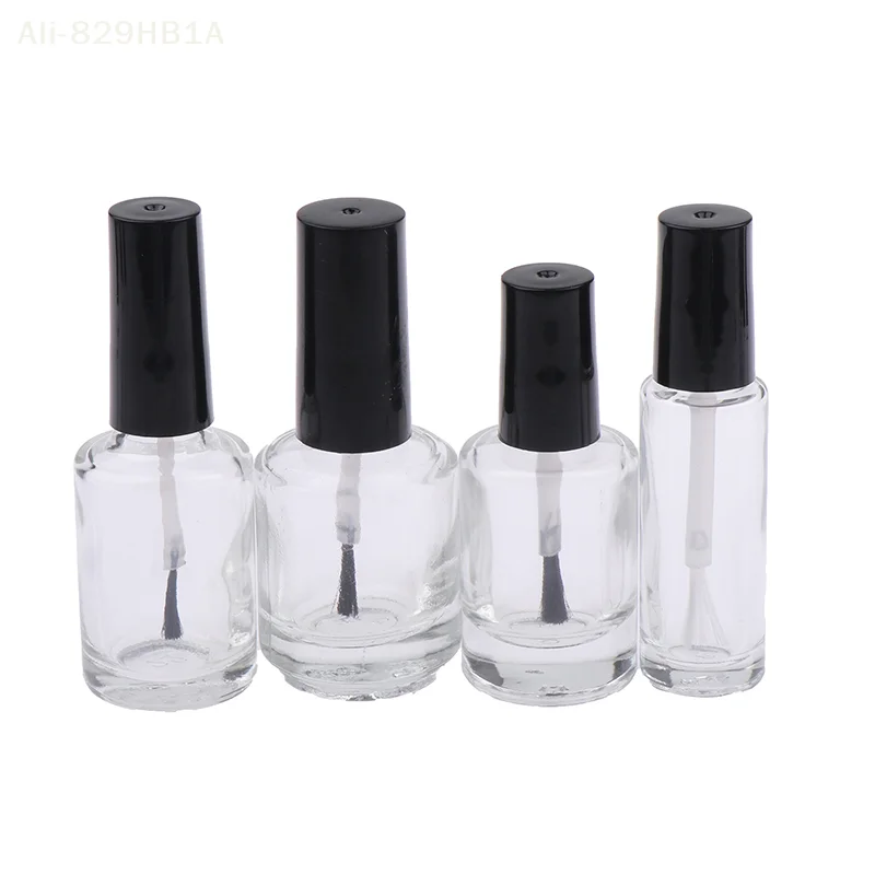 Botellas vacías para esmalte de uñas, 1 piezas, tapa de grano de madera, contenedor de Gel para uñas con tapa, cepillo, maquillaje