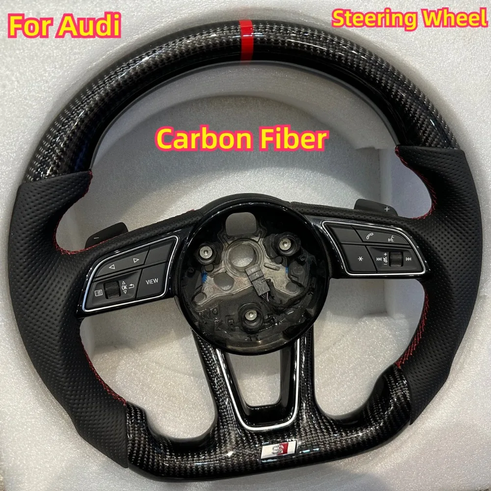 Carbon Fiber Steering Wheel for Audi A4L A5 A6L Q3 Q5L RS5 A7 Q2L Q7 TT  Assembly Full Leather Car Interior Parts