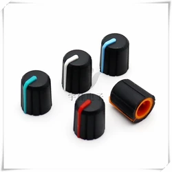 10PCS 11.5*14MM Encoder Potentiometer Knob Cap Plastic Soft Rubber Knob Half Shaft D Axis Hole 6MM