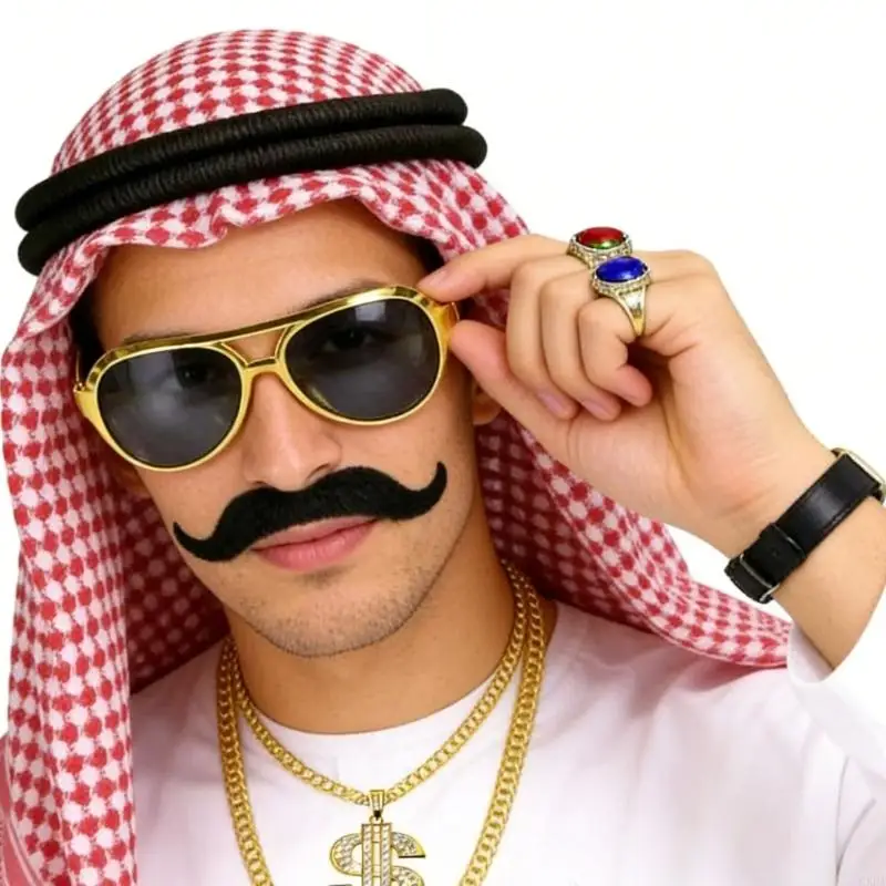 Dubai Headgear For Men Practical Polyester Easy Wear Role Play 6XDA
