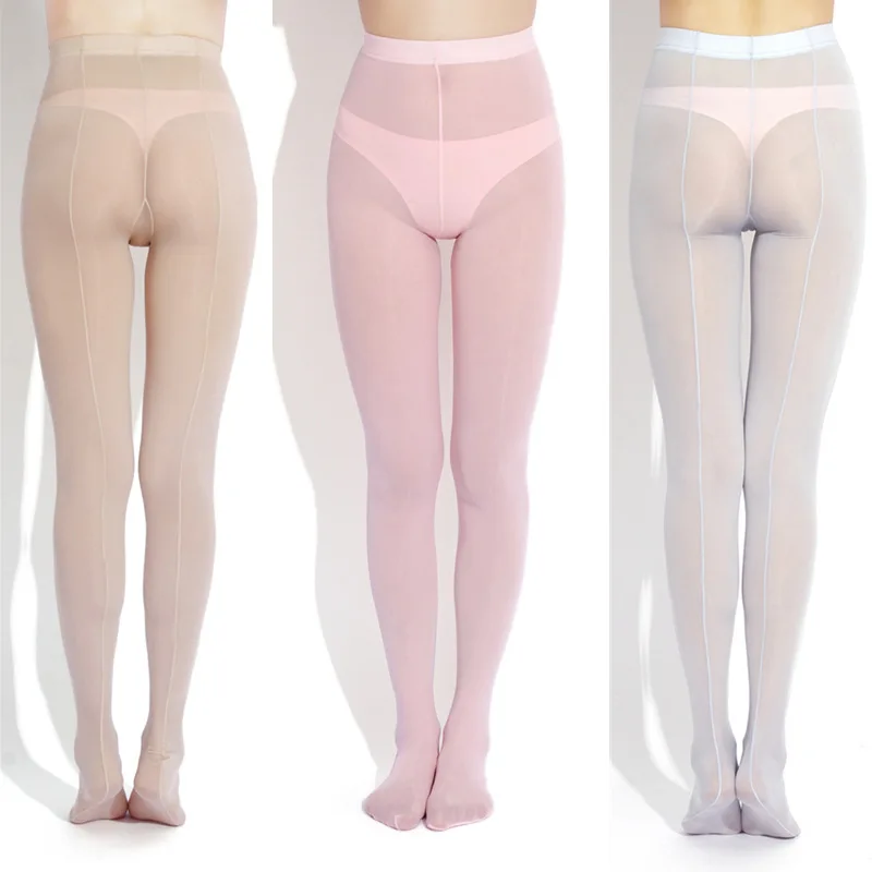 

Transparent Ultra-thin Seam Men Tights Stockings Male High Waist Elastic Sexy Leggings Pantyhose