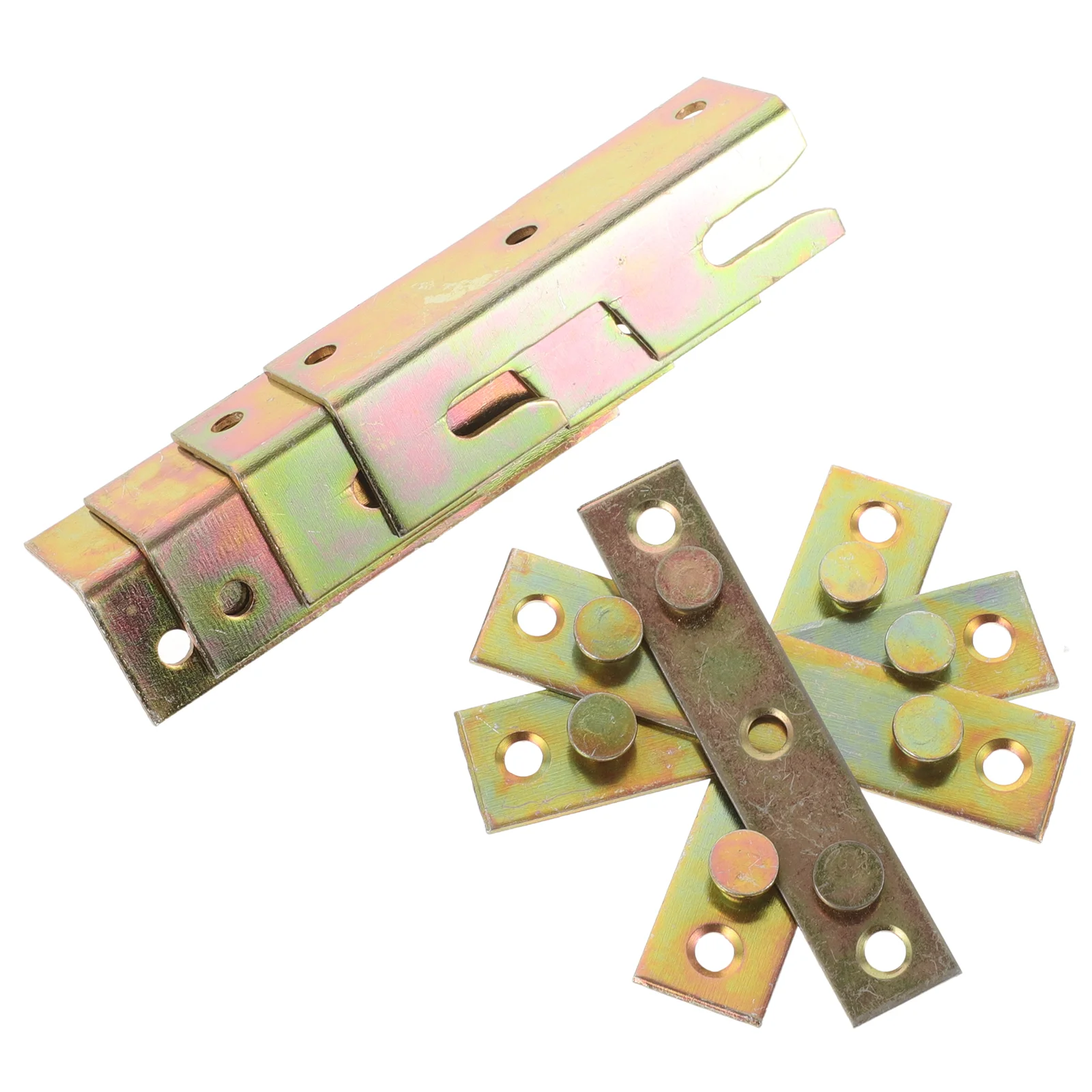 4 Pcs Bed Hinge Accurate Rail Brackets Frame Hook Mounting Insert for Headboard Iron Heavy Duty Fittings Golden