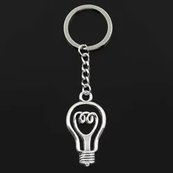 Fashion Lightbulb Bulb 46x24mm Pendant 30mm Key Ring Chain Bronze Silver Color Men Car Gift Souvenirs Keychain Dropshipping