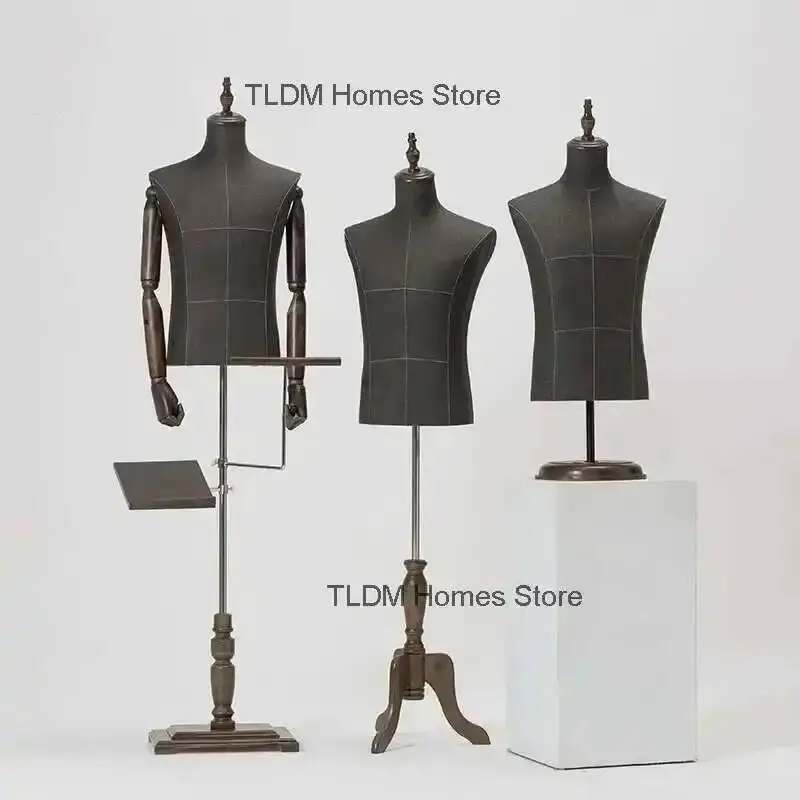 

Male Mannequins Model Wooden High-end Stand Display Mannequin Adjustable Clothing Window Arm Store Body Props Bust Suit