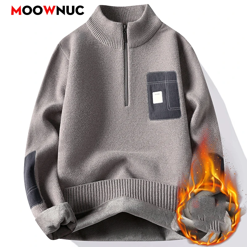 

Men's Warm Knitted Sweater Winter Sweater Male Streetwear Pullovers Casual Thick Fashion Clothing Spring Autumn Men Clothing