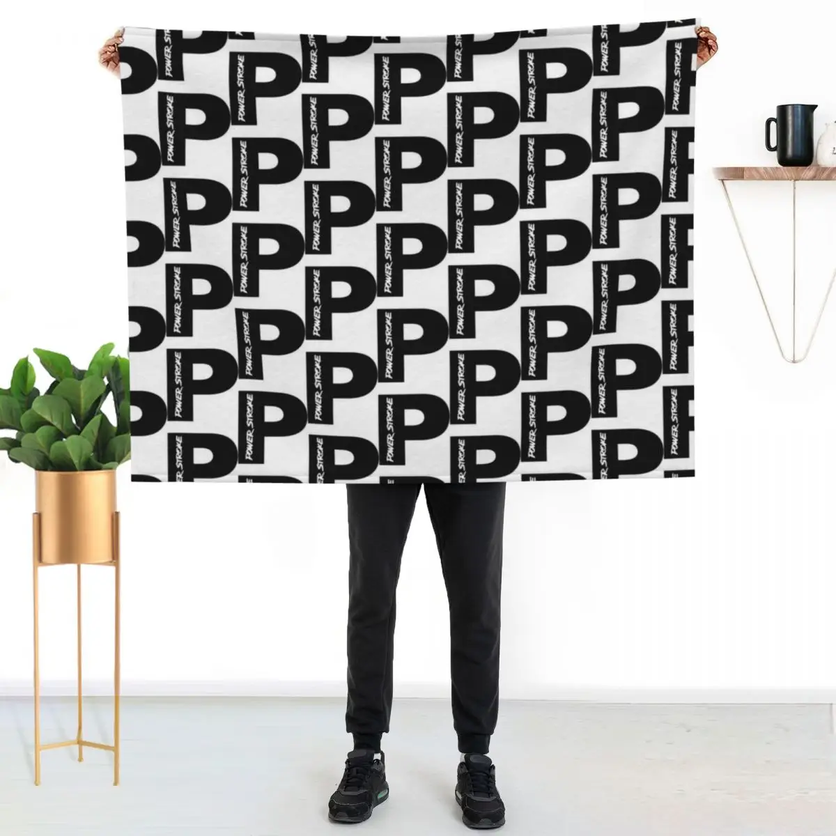 PowerStroke Black Throw Blanket blankets ands cosplay anime blankets and throws halloween Large Decorative Beds Blankets