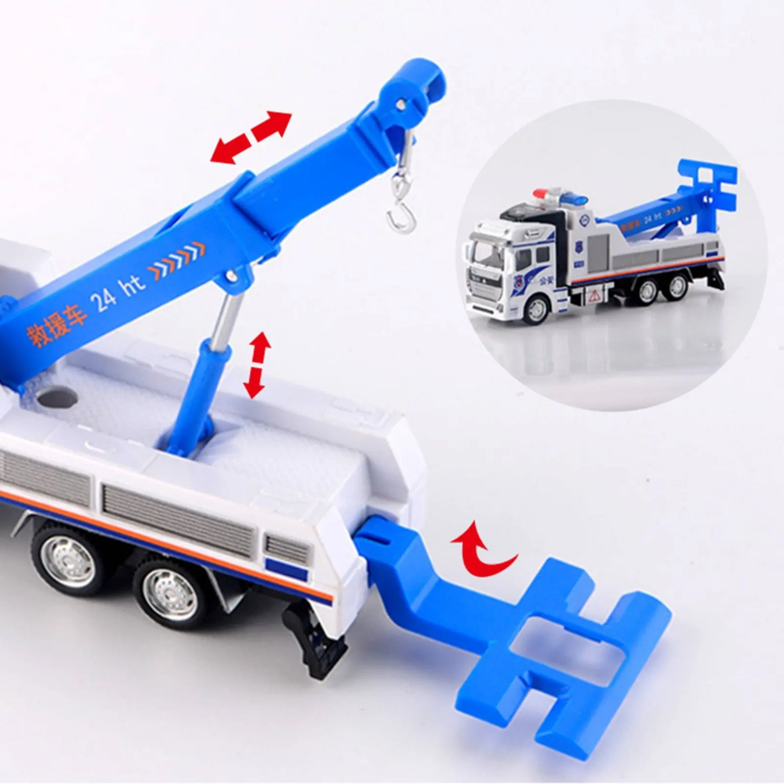 Toy Vehicle with Cars and Helicopters Pull-Rear Action Police Hauler Vehicle Toy Police Emergency Vehicle Set Die-Cast Metal