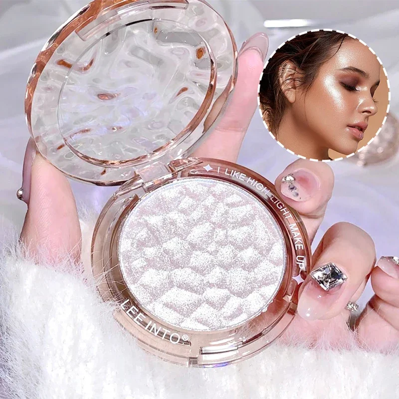 Highlighter Powder for Natural Stereoscopic Facial Makeup Multi-Use Highlighter Powder Cream Shadows with Glitter Female Makeup