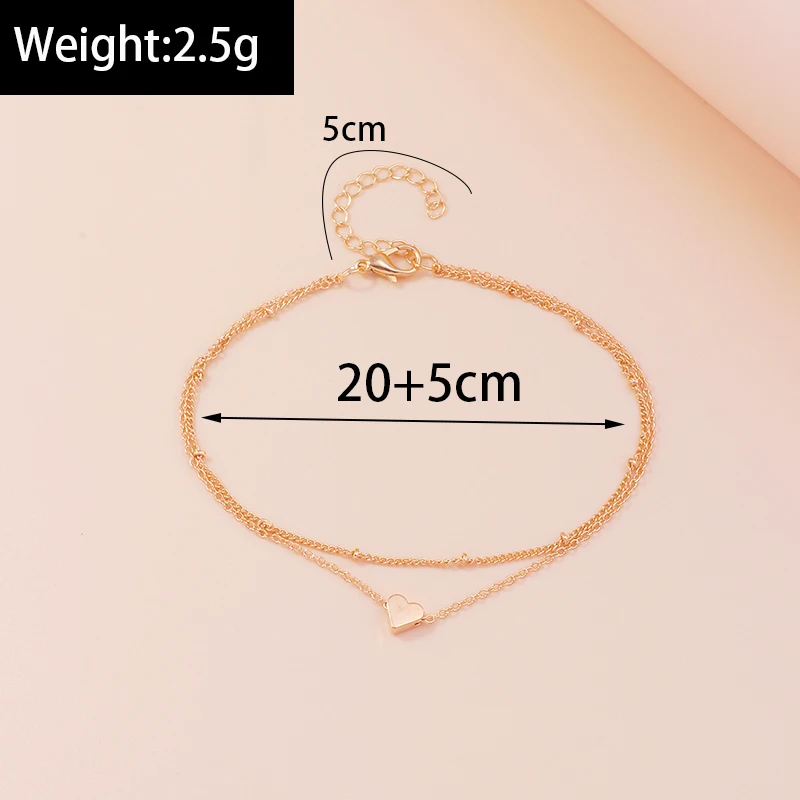 Aihua Neue Mode Einfache Herz Weibliche Fußkettchen Fuß Schmuck Bein Neue Fußkettchen Auf Fuß Ankle Armbänder Für Frauen Bein Kette Geschenke – Detail 7