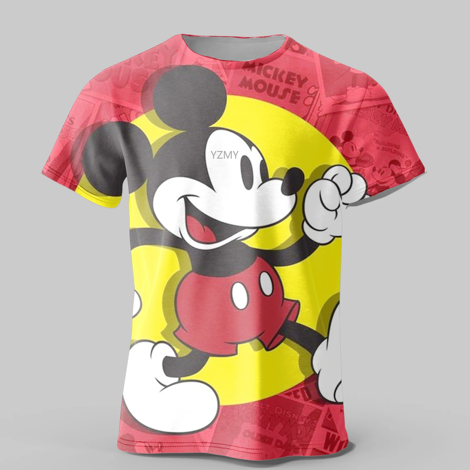 2024 Disney Mickey Minnie T-Shirt 3d Print Mickey Kinderen Cartoon T-Shirt Jongens Meisjes T-Shirt Top