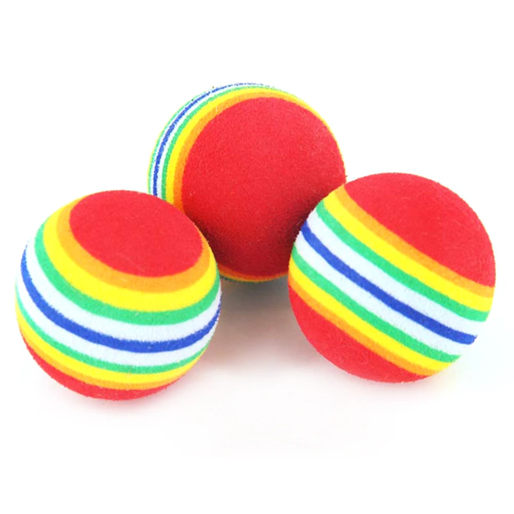 1~8PCS diameter 63mm 2. inch Rainbow EVA Foam Ball Golf Practice Indoor Training Aid Soft Golf Training Ball Child pet toy