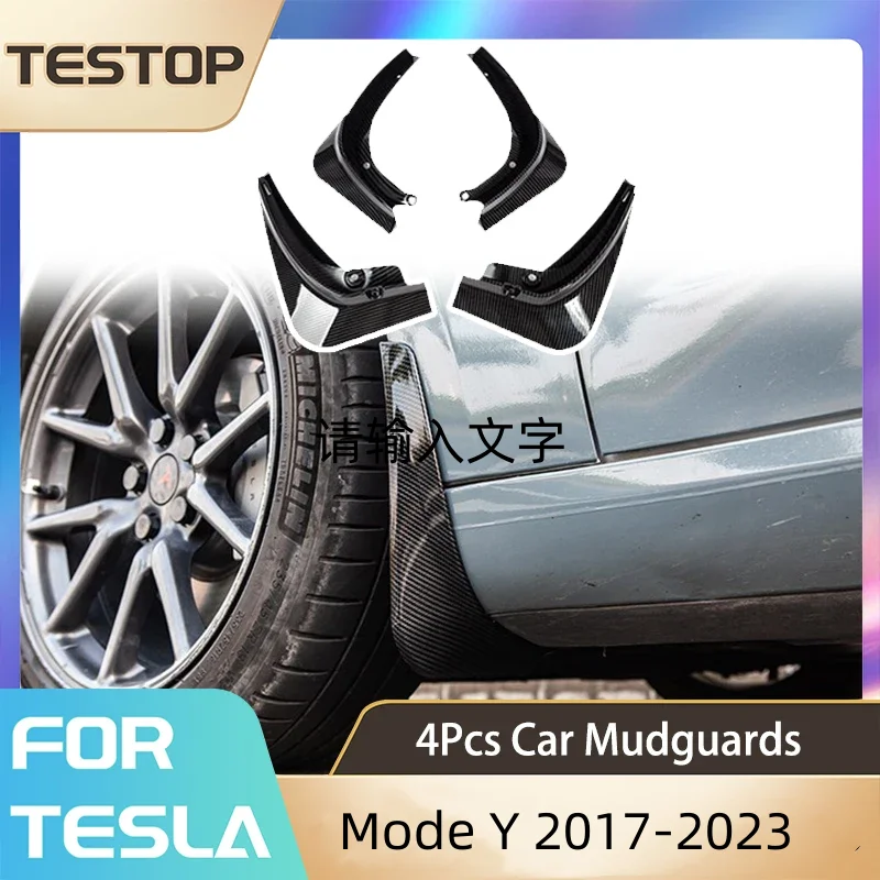 

4PCS Car Mudguards For Tesla Model Y Anti-Dirty Water-Repellent Cover 2023 Auto Wheels Accessories