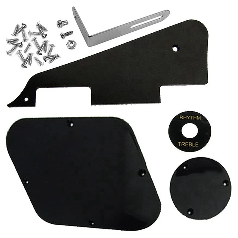 

10Set Black Pickguard Cavity Switch Covers Pickup Selector Plate Bracket Screws Fit Les Paul Guitar Style Kit