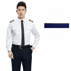 Air Captain Uniform Male Pilot Airline Uniform Coat Professional Suits Jacket + Pants Aviation Property Workwear Flight Clothing