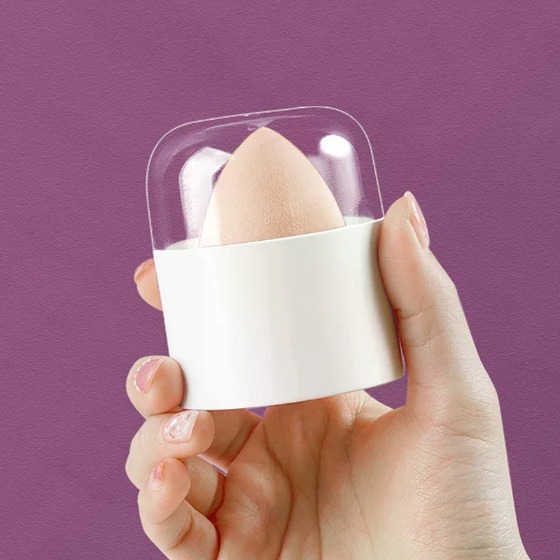 /YOV/Empty Transparent Puffs Drying Box Storage Case Portable Sponge Stand Cosmetic