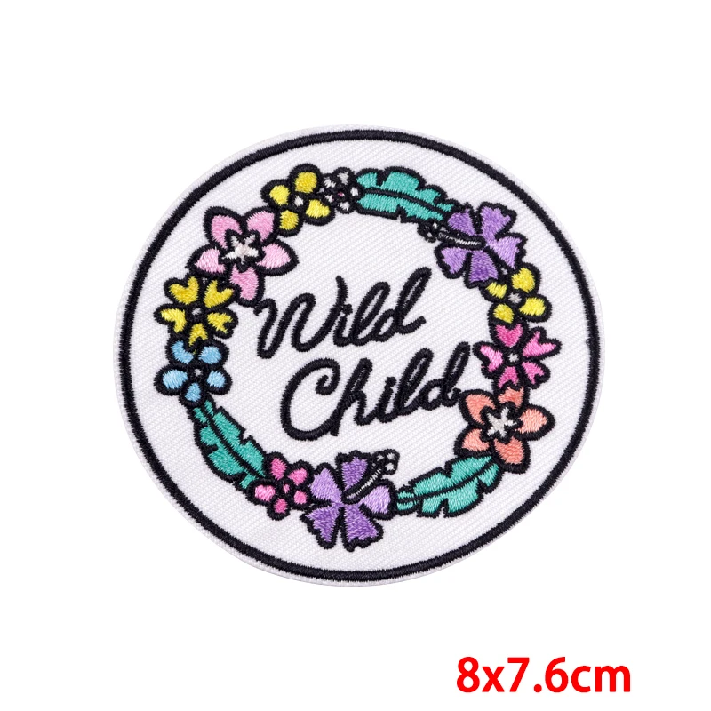 10pcs/Lot Letter Patch Iron On Embroidered Patches For Clothing Thermoadhesive Patches DIY Warning sign Stripes On Backpack