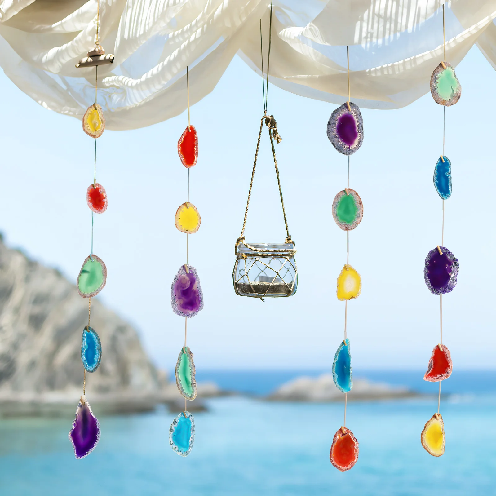 

20 шт. красивые ломтики агата с отверстием разные формы цвета для изготовления подвесных украшений DIY подвески подвески подарки для дома