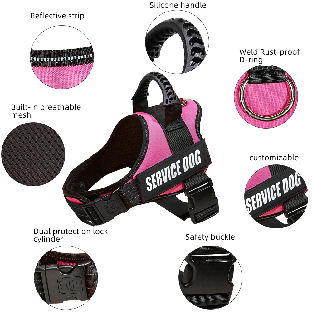 Reflektierendes Hundegeschirr, Weste, Aufnäher, ID, individuell, ohne Ziehen, atmungsaktiv, verstellbar, Haustiergeschirr für Hunde, Outdoor-Walking, Hundebedarf – Detail 22