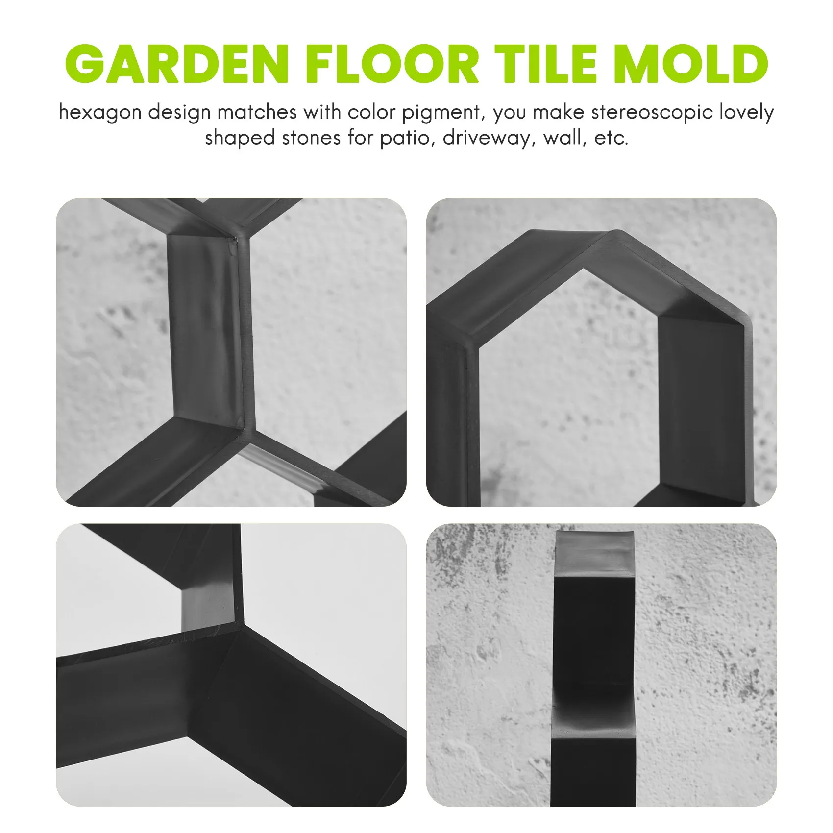 

A50I DIY Patio Walk Maker Stepping Stone Concrete Paver Mold Reusable Path Maker Mold Garden Paving Stone Molds 30X30cm