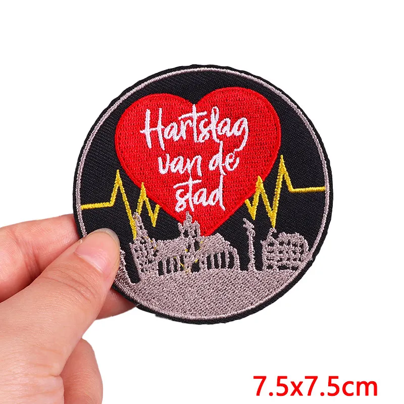 Niederlande Oeteldonk Emblem bestickte Patches für Kleidung Karneval Emblem Eisen auf Patches auf Kleidung Zubehör Applikation DIY – Detail 25