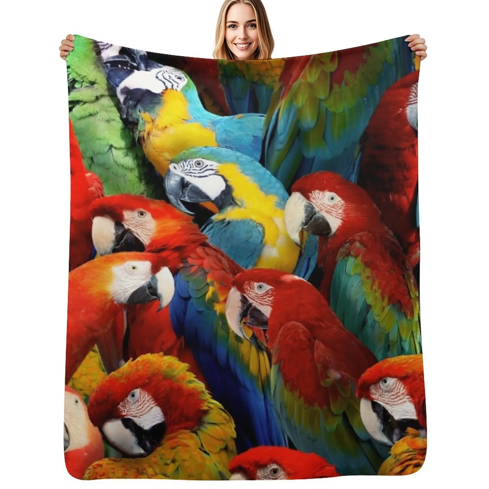 Parrots Throw Blanket Lightweight Warm Blanket for Travel Camping