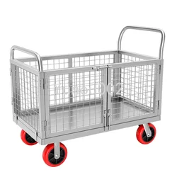 Hand cart handling vehicle, silent folding small cart, cargo pulling with fence, trailer, stall setting, cart