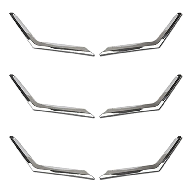 6Pcs Chrome Front Mesh Grille Grill Head Light Cover Trim For Nissan Rogue X-Trail T32 2014 2015 2016