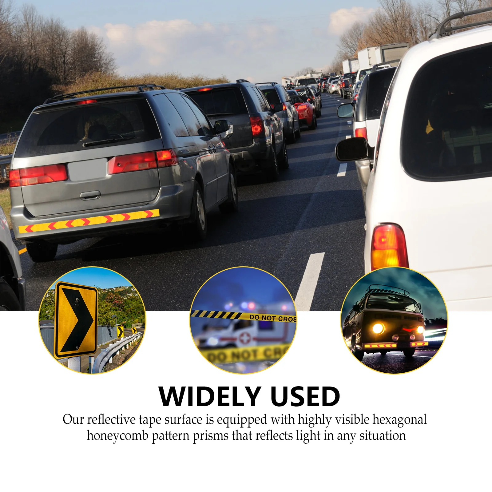 

1 Roll Luminous Safety Reflective Warning Tape Waterproof Strong Adhesive Fluorescent Tape For Vehicles Road Markings Transport